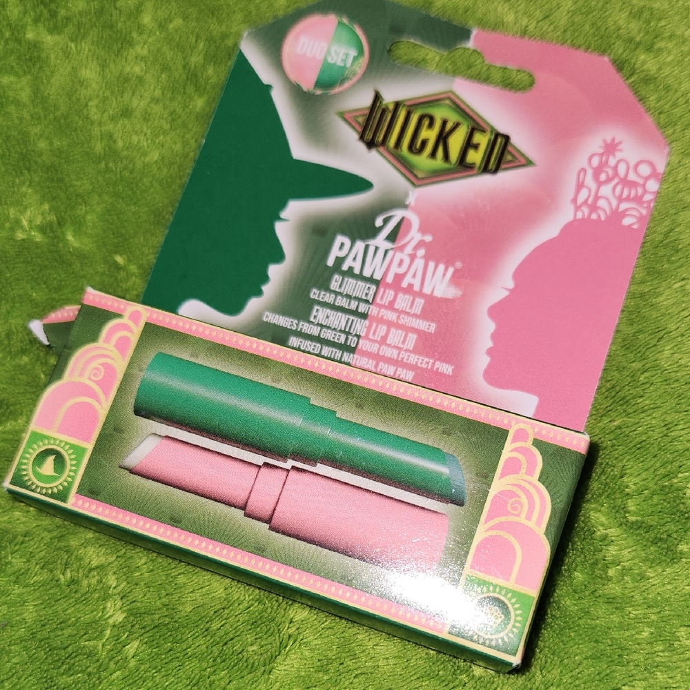 Wicked × Dr. PawPaw Duo Lip Balm Set - Green Enchanting & Pink Glimmer Balms